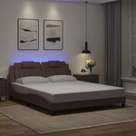 vidaXL Cadre de lit avec LED sans matelas marron 160x200 cm