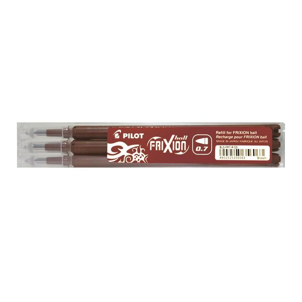 Set de 3 Recharges friXion Ball (BLS-FR7) Marron x 12 PILOT