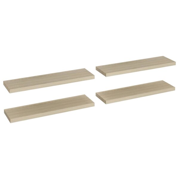 vidaXL Étagères murales flottantes 4 Pièces chêne 90x23 5x3 8 cm MDF
