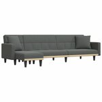 vidaXL Canapé-lit en forme de L gris foncé 275x140x70 cm tissu
