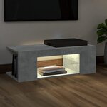 vidaXL Meuble TV avec lumières LED gris béton 90x39x30 cm