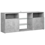 vidaXL Meuble TV avec lumières LED gris béton 120x30x50 cm