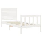 vidaXL Cadre de lit avec tête de lit blanc simple bois massif