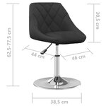 vidaXL Chaises à manger pivotantes lot de 4 Noir Velours