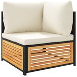 vidaXL Salon de jardin avec coussins 3 Pièces bois massif d'acacia