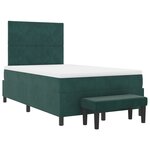 vidaXL Lit à ressort avec matelas et banc vert foncé 120x190 cm en velours