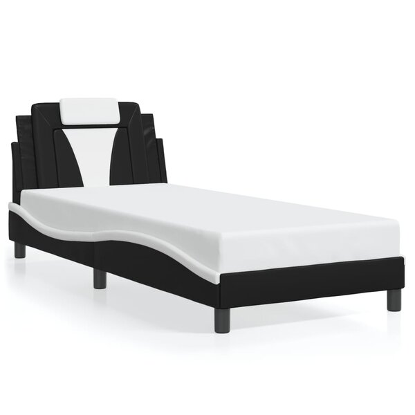 vidaXL Cadre de lit sans matelas noir et blanc 80x200 cm similicuir