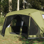 vidaXL Tente familiale 10 personnes vert libération rapide imperméable