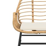 vidaXL Chaises de jardin lot de 2 et coussins marron rotin