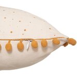 Coussin pompon rectangulaire - Ocre