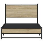 vidaXL Cadre de lit en métal sans matelas chêne sonoma 107x203 cm