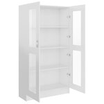 vidaXL Armoire vitrine Blanc brillant 82 5x30 5x150 cm Bois ingénierie