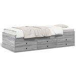vidaXL Lit de jour et tiroirs sonoma gris 75x190 cm bois d'ingénierie