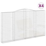 vidaXL Paniers à gabions arqués 4 Pièces 400x30x220/240 cm Fer galvanisé