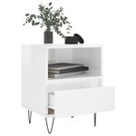 vidaXL Tables de chevet 2 Pièces blanc brillant 40x35x50 cm