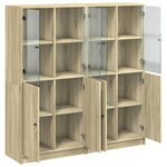 vidaXL Bibliothèque avec portes chêne sonoma 136x37x142 cm