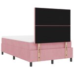 Lit Box Spring vidaXL avec Matelas et LED Rose 120x190 cm Velours