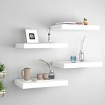 vidaXL Étagères murales flottantes 4 Pièces blanc 40x23x3 8 cm MDF