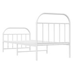 vidaXL Cadre de lit métal sans matelas avec pied de lit blanc 90x190cm