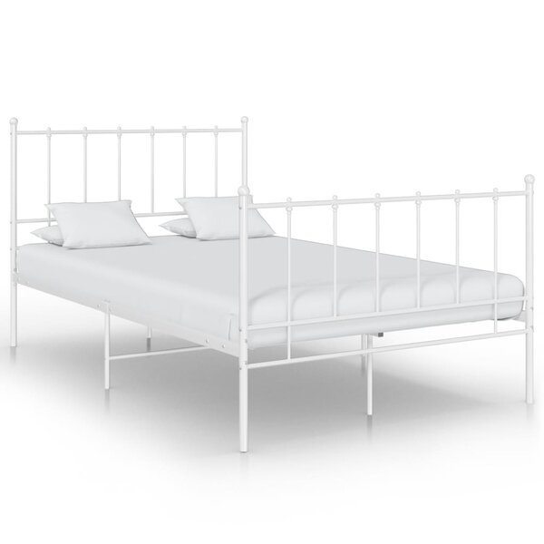 vidaXL Cadre de lit Blanc Métal 120x200 cm