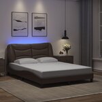 vidaXL Cadre de lit avec LED sans matelas marron 140x200 cm