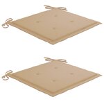 vidaXL Chaise à bascule avec coussin beige Bois de teck solide