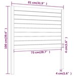 vidaXL Tête de lit 81x4x100 cm Bois massif de pin