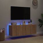 vidaXL Meubles TV muraux lumières LED 2 Pièces chêne sonoma 60x35x41 cm