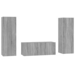 vidaXL Ensemble de meubles TV 3 Pièces Sonoma gris Bois d'ingénierie