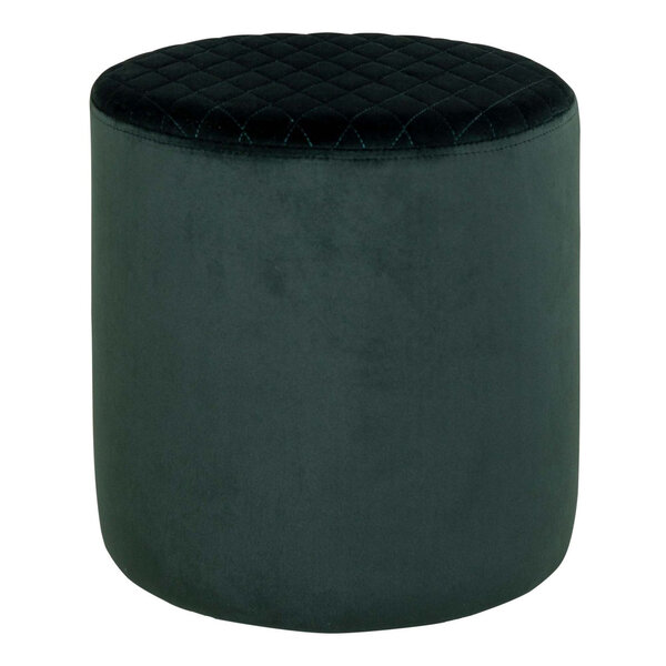 Pouf cylindrique en velours vert foncé Ø 34 x 36 cm