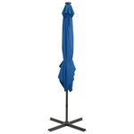 vidaXL Parasol déporté avec mât et lumières LED Bleu azur 250 cm