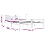 vidaXL Cadre de lit sans matelas gris foncé pin massif 160x200 cm