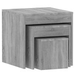 vidaXL Tables gigognes 3 Pièces Sonoma gris Bois d'ingénierie