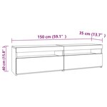 vidaXL Meubles TV 2 Pièces avec lumières LED Blanc brillant 75x35x40 cm