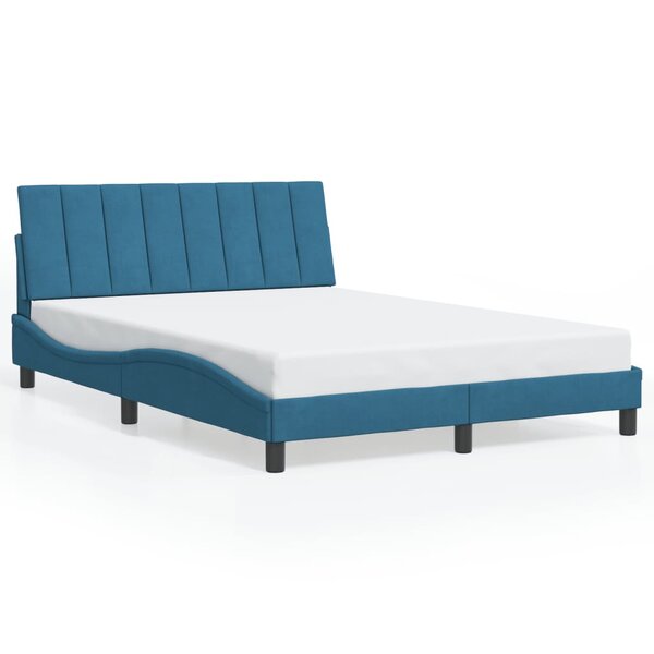 vidaXL Cadre de lit sans matelas bleu 120x200 cm velours