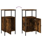 vidaXL Table de chevet chêne fumé 41x31x80 cm bois d'ingénierie
