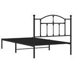 vidaXL Cadre de lit métal avec tête de lit noir 100x190 cm