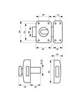 THIRARD - Verrou à bouton Transit 2 pour porte d'entrée  cylindre 40mm  4 clés  époxy anthracite