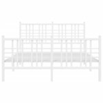 vidaXL Cadre de lit métal sans matelas et pied de lit blanc 120x200 cm