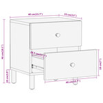 vidaXL Tables de chevet 2 Pièces 40x33x46 cm Bois de manguier solide