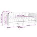 vidaXL Canapé à 3 places taupe tissu