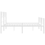 vidaXL Cadre de lit métal sans matelas et pied de lit blanc 135x190 cm