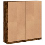 vidaXL Bibliothèque avec portes chêne fumé 136x37x142 cm