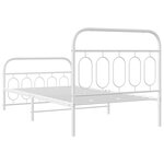 vidaXL Cadre de lit métal avec tête de lit/pied de lit blanc 107x203cm