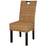 vidaXL Chaises à manger lot de 2 rotin Kubu bois de manguier