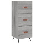 vidaXL Buffet Sonoma gris 34 5x34x90 cm Bois d'ingénierie