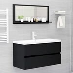vidaXL Miroir de salle de bain Noir 90x10 5x37 cm Aggloméré