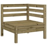 vidaXL Canapé de jardin 2 places avec repose-pieds bois pin imprégné