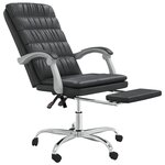 Chaise fauteuil siège pivotante de inclinable de bureau informatique étude similicuir noir 02_0024265