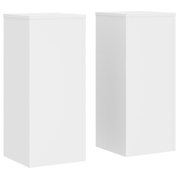 vidaXL Supports pour plantes 2 Pièces blanc 30x30x70 cm bois d'ingénierie
